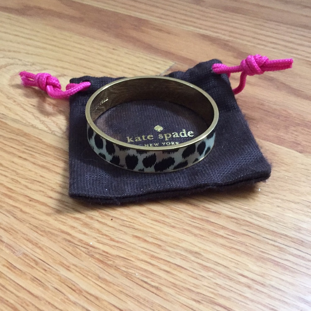Kate Spade leopard print gold bangle bracelet